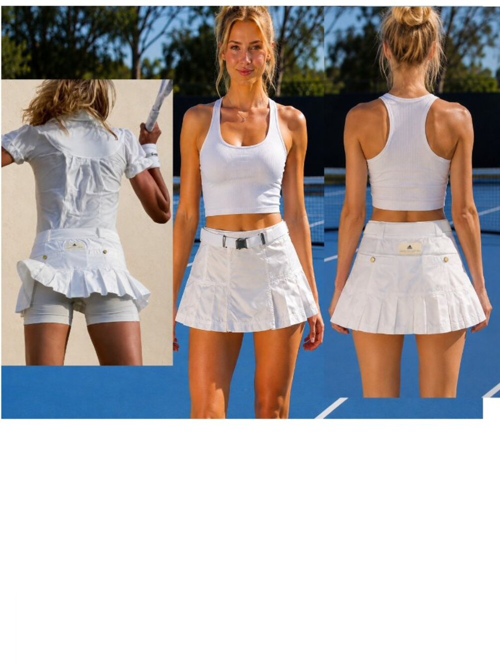 NWT Adidas Stella McCartney Pleated Tennis Skirt w/ ZIPPER w/ BELT w/ POCKET XS